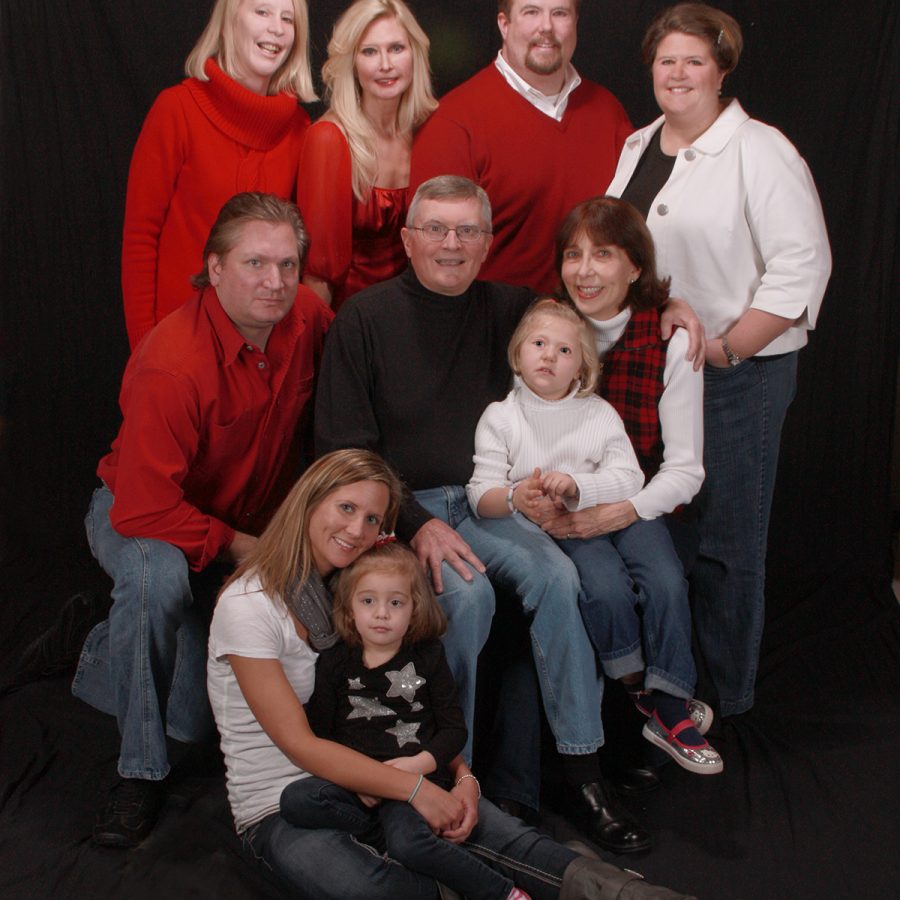 Family portrait in studio.