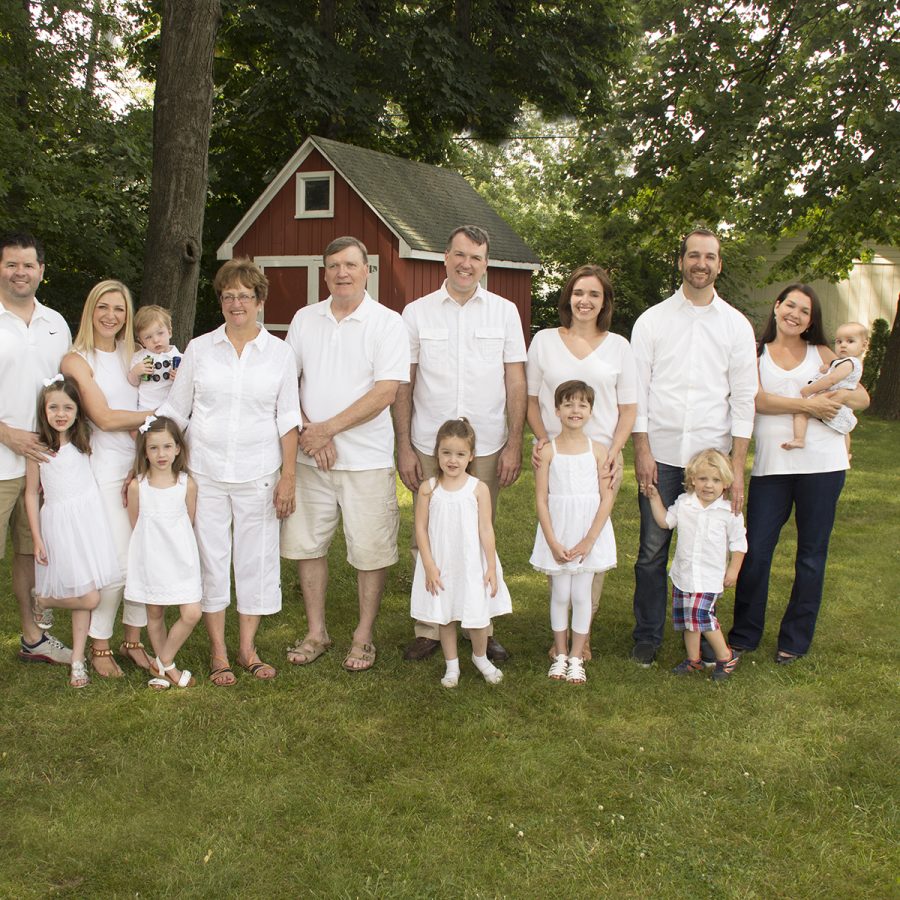 Family portrait outdoors on location.