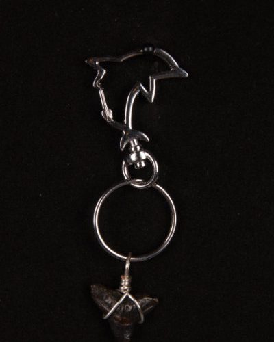 ST01.4-KCD-keychain-shark-tooth-6553 Ocean Sands - Prehistoric shark tooth key chain.